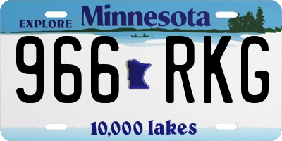 MN license plate 966RKG