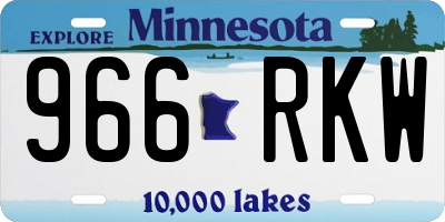 MN license plate 966RKW