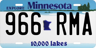 MN license plate 966RMA