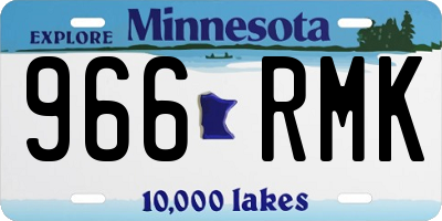 MN license plate 966RMK