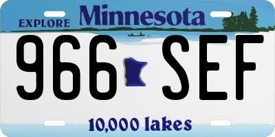 MN license plate 966SEF