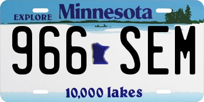 MN license plate 966SEM