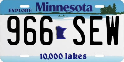MN license plate 966SEW