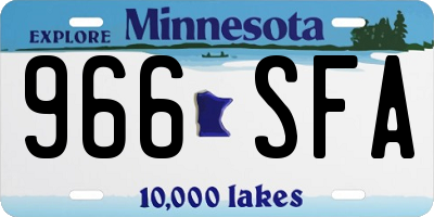 MN license plate 966SFA