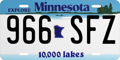 MN license plate 966SFZ