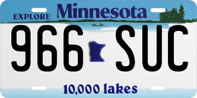 MN license plate 966SUC
