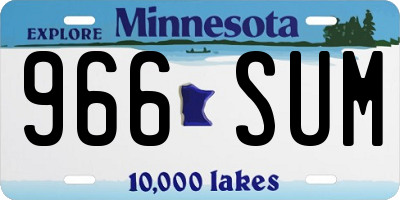 MN license plate 966SUM