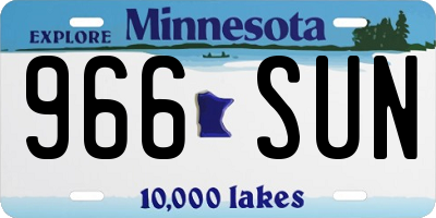 MN license plate 966SUN