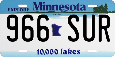 MN license plate 966SUR