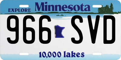 MN license plate 966SVD
