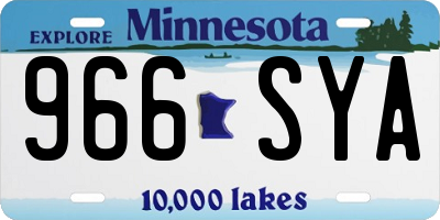 MN license plate 966SYA