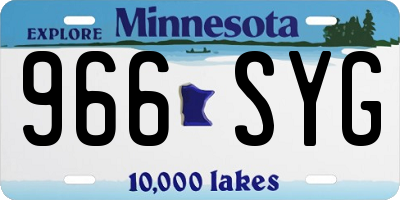 MN license plate 966SYG