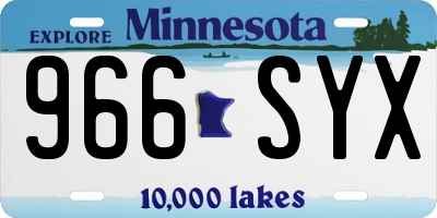 MN license plate 966SYX