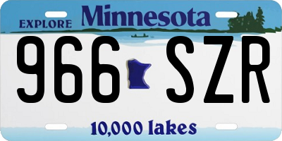 MN license plate 966SZR