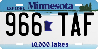 MN license plate 966TAF