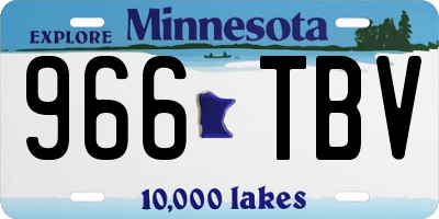 MN license plate 966TBV