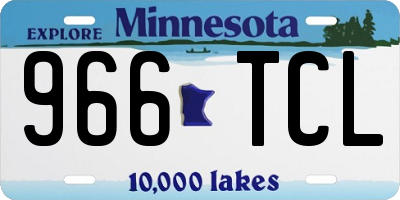 MN license plate 966TCL