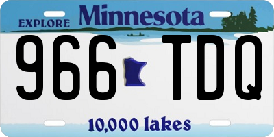 MN license plate 966TDQ