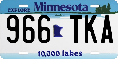 MN license plate 966TKA