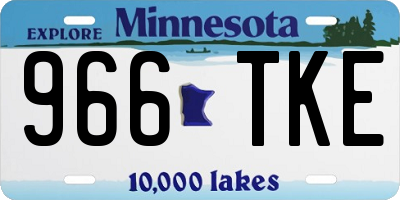 MN license plate 966TKE