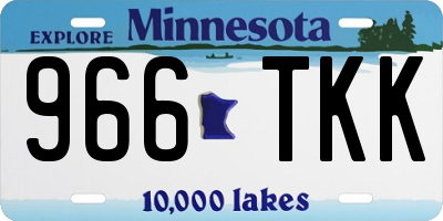 MN license plate 966TKK