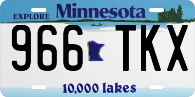 MN license plate 966TKX