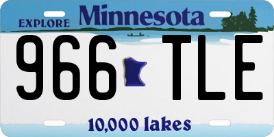 MN license plate 966TLE