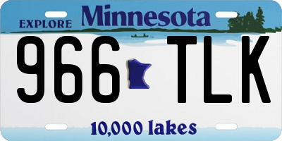 MN license plate 966TLK