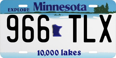 MN license plate 966TLX