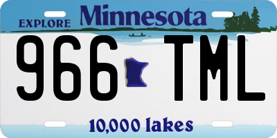 MN license plate 966TML