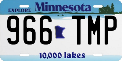MN license plate 966TMP