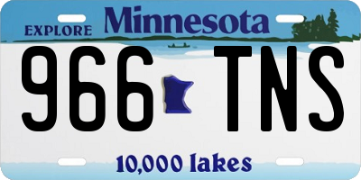 MN license plate 966TNS