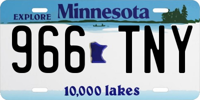 MN license plate 966TNY