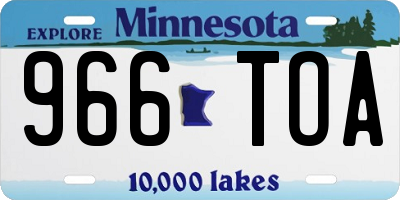 MN license plate 966TOA