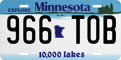MN license plate 966TOB