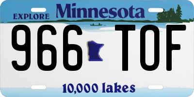 MN license plate 966TOF