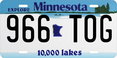 MN license plate 966TOG