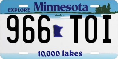 MN license plate 966TOI