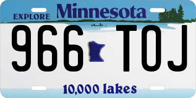 MN license plate 966TOJ