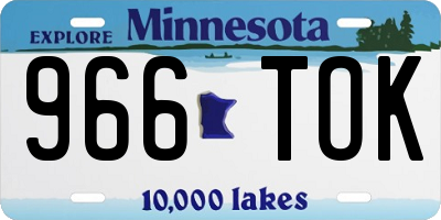 MN license plate 966TOK