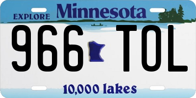 MN license plate 966TOL