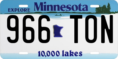 MN license plate 966TON