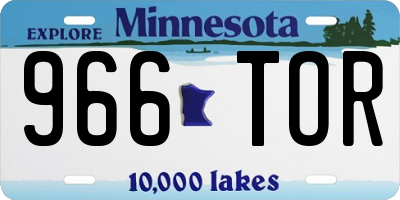 MN license plate 966TOR