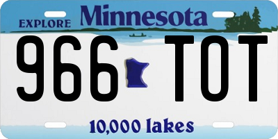 MN license plate 966TOT