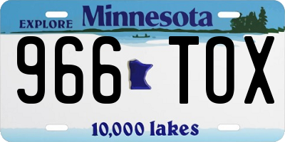 MN license plate 966TOX