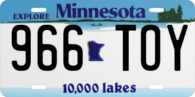 MN license plate 966TOY