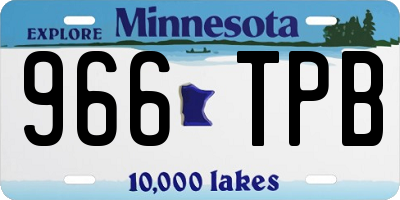 MN license plate 966TPB