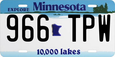 MN license plate 966TPW