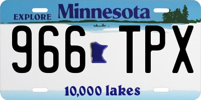 MN license plate 966TPX