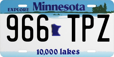 MN license plate 966TPZ